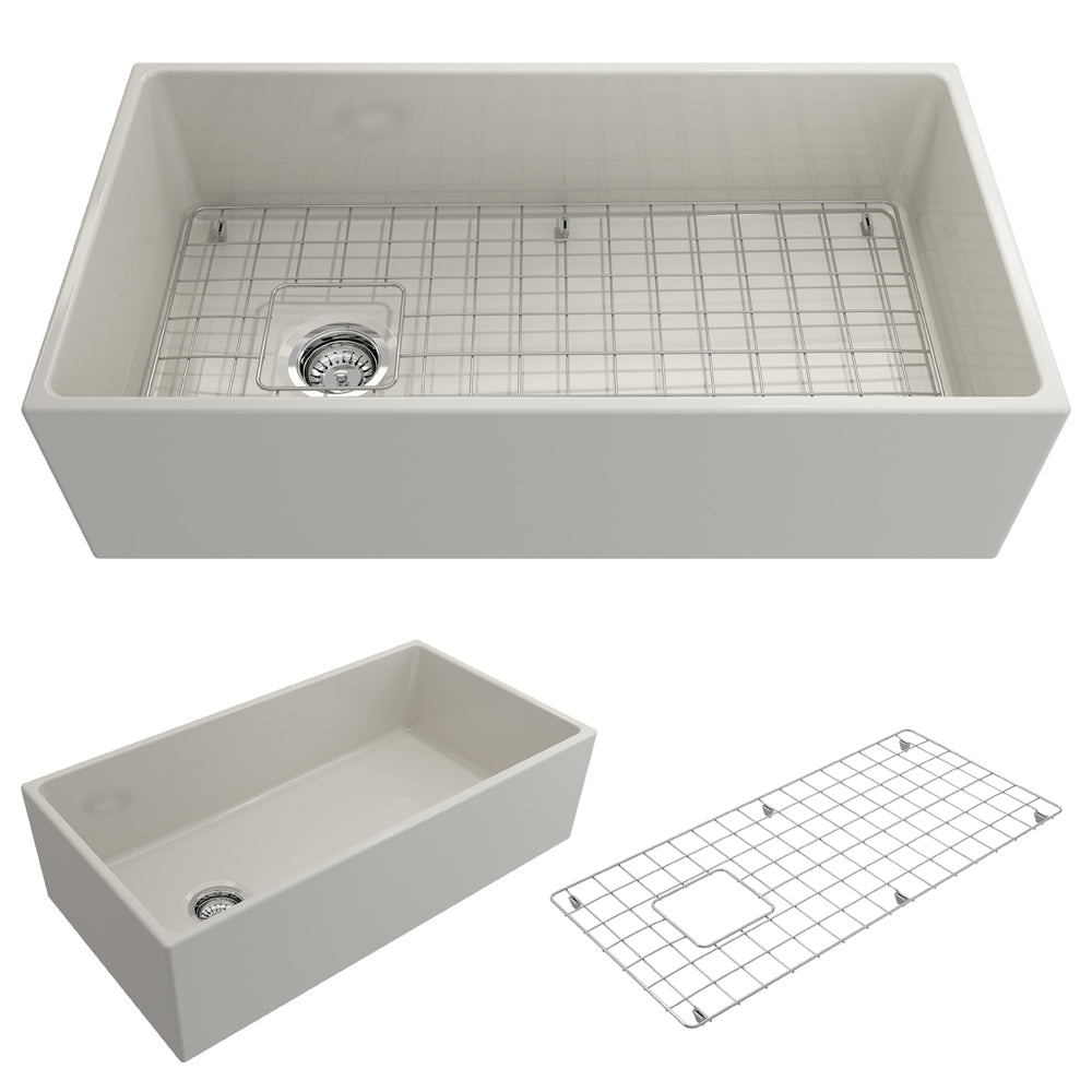 BOCCHI 33 in. Bottom Grid Gun Metal for 36 in. Single Bowl Sink
