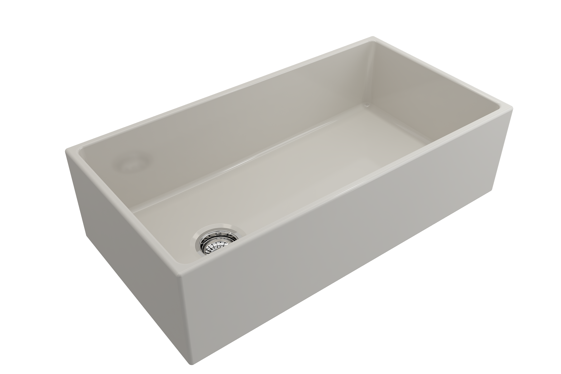 BOCCHI Contempo 36" Fireclay Farmhouse Apron Single Bowl Kitchen Sink, Biscuit, 1354-014-0120