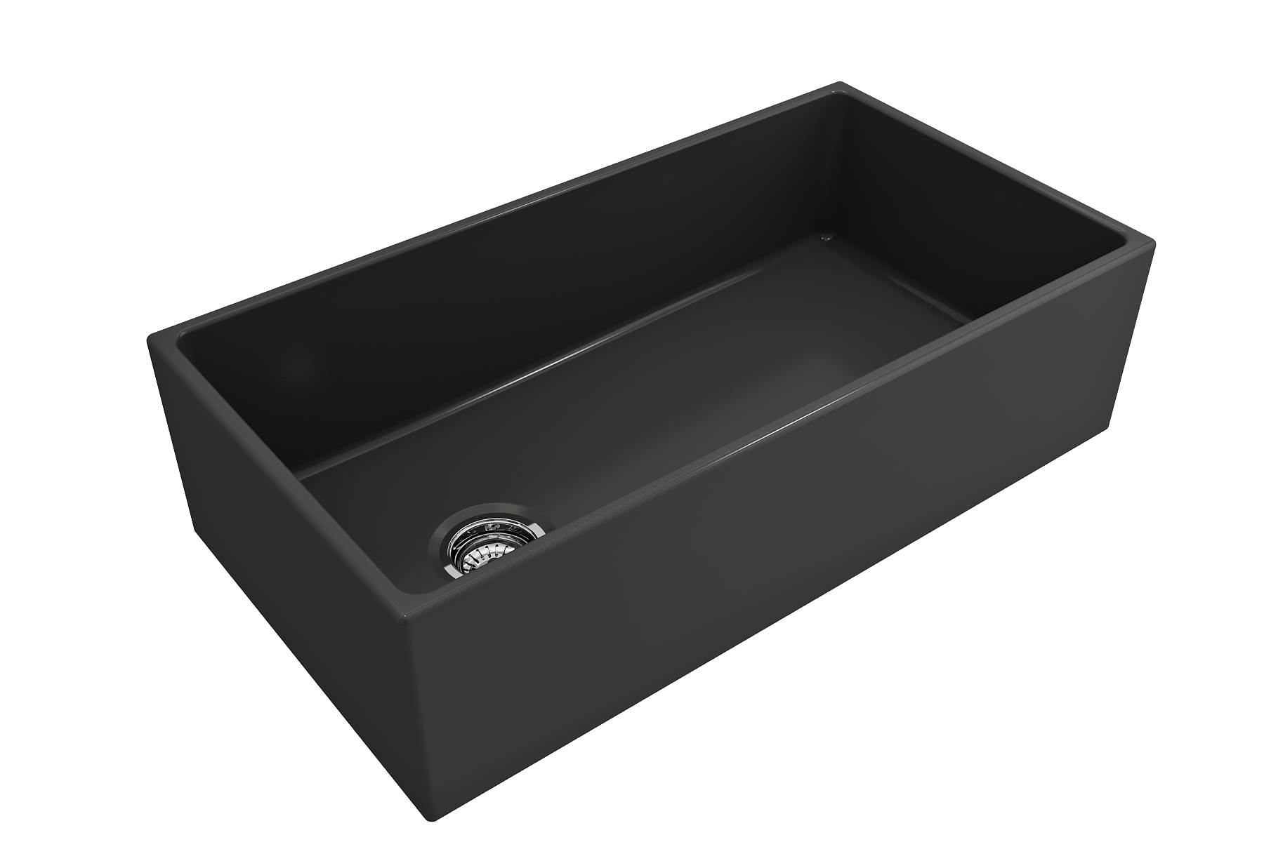 BOCCHI Contempo 36" Fireclay Farmhouse Apron Single Bowl Kitchen Sink, Matte Dark Gray, 1354-020-0120