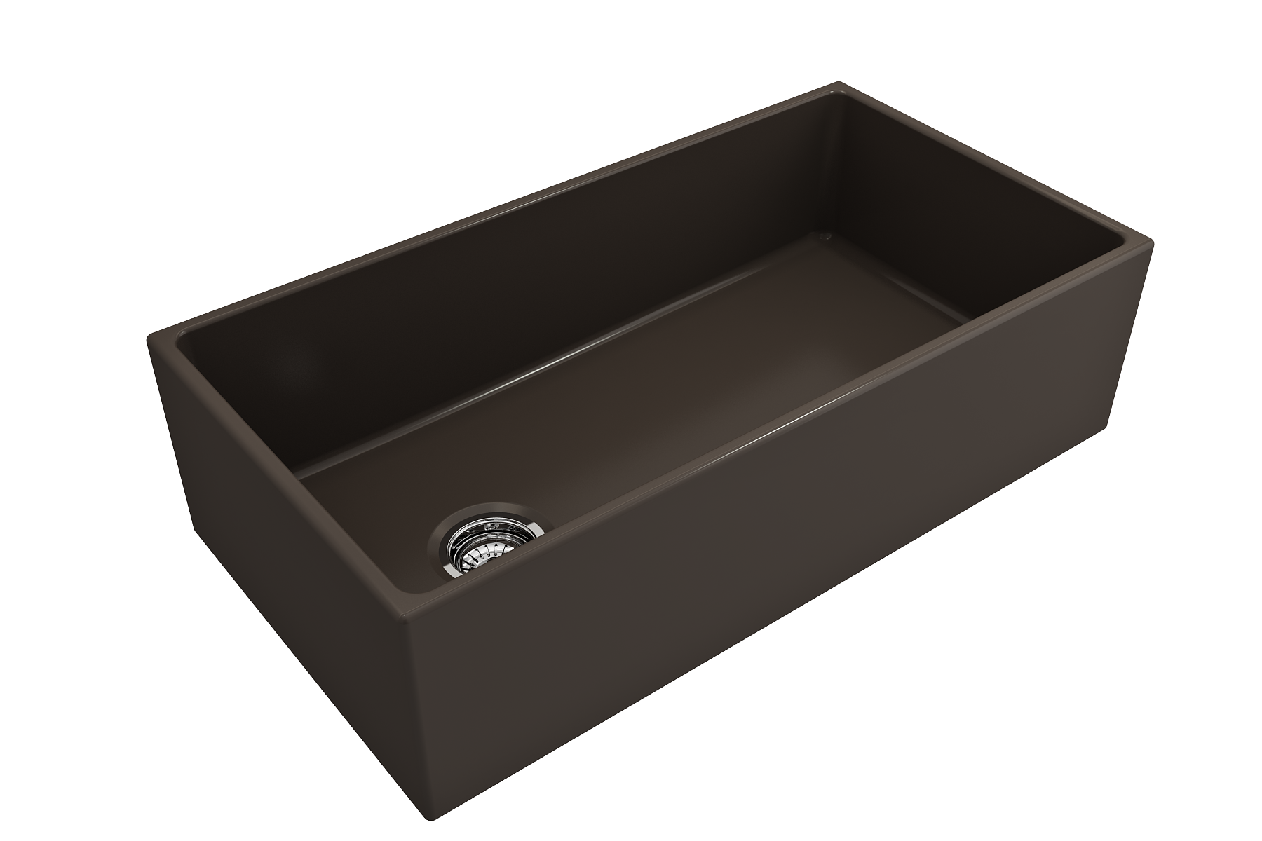 BOCCHI Contempo 36" Fireclay Farmhouse Apron Single Bowl Kitchen Sink, Matte Brown, 1354-025-0120