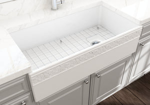 Alternate Image for BOCCHI Vigneto 36" Fireclay Farmhouse Apron Single Bowl Kitchen Sink, White, 1355-001-0120