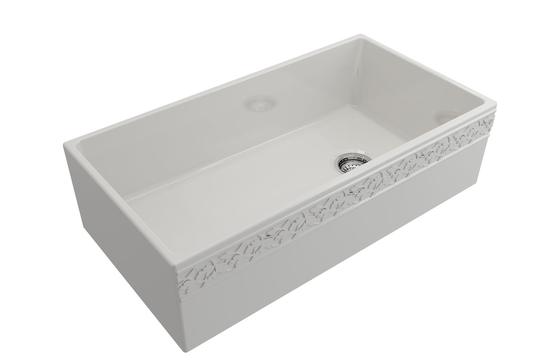 BOCCHI Vigneto 36" Fireclay Farmhouse Apron Single Bowl Kitchen Sink, White, 1355-001-0120