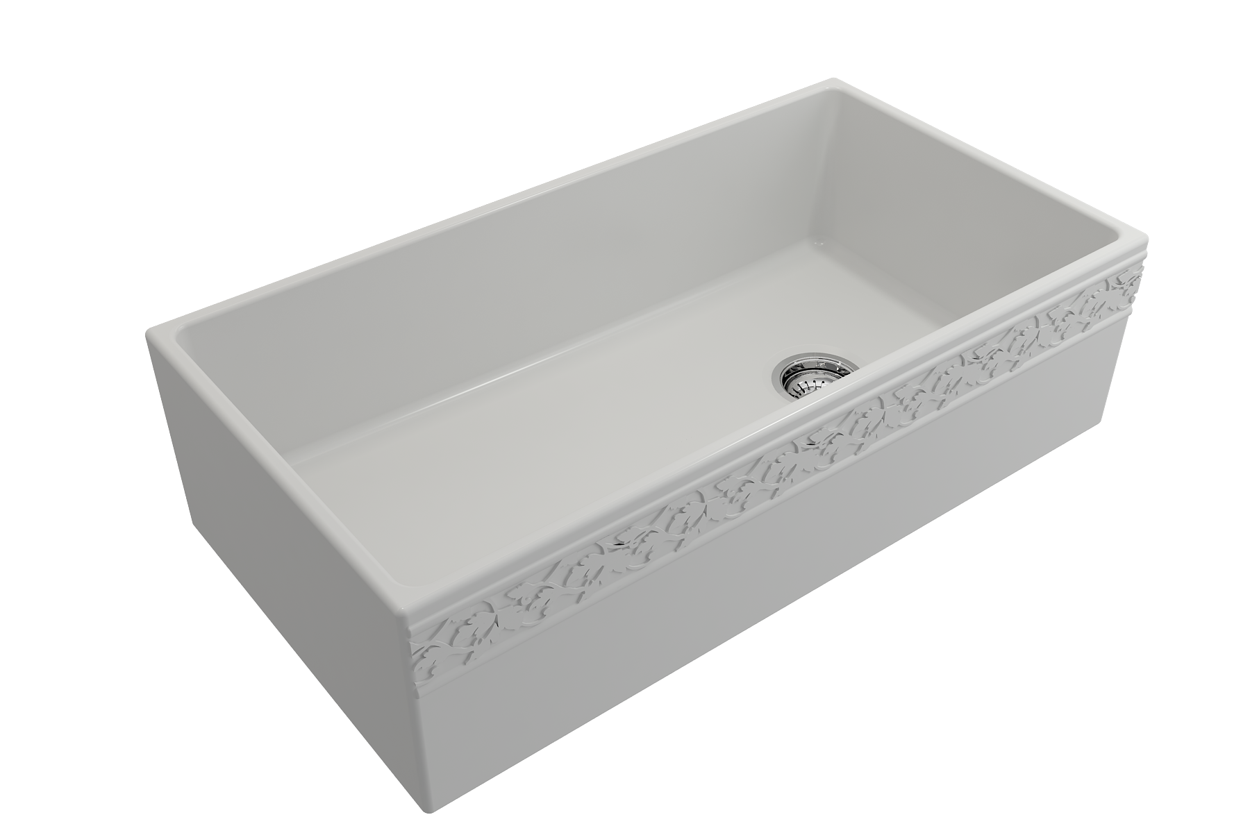 BOCCHI Vigneto 36" Fireclay Farmhouse Apron Single Bowl Kitchen Sink, Matte White, 1355-002-0120