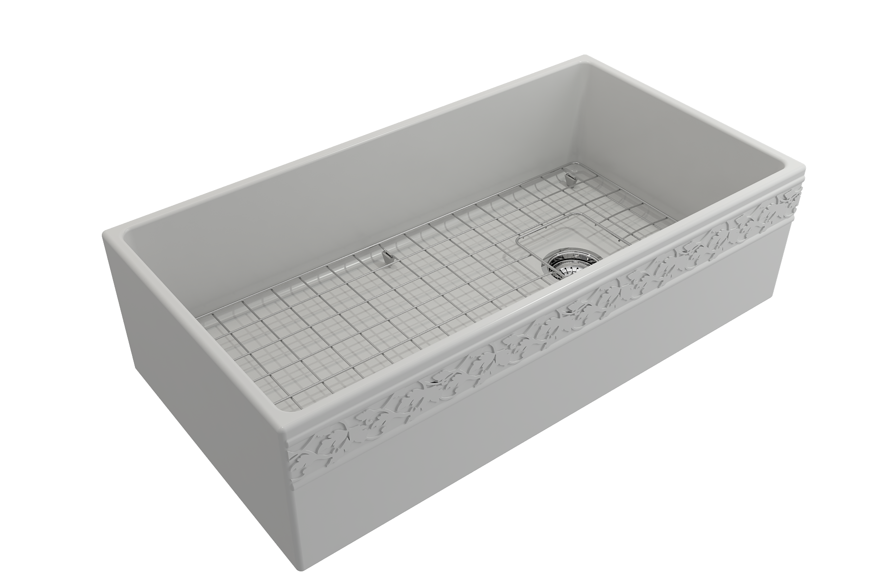 BOCCHI Vigneto 36" Fireclay Farmhouse Apron Single Bowl Kitchen Sink, Matte White, 1355-002-0120