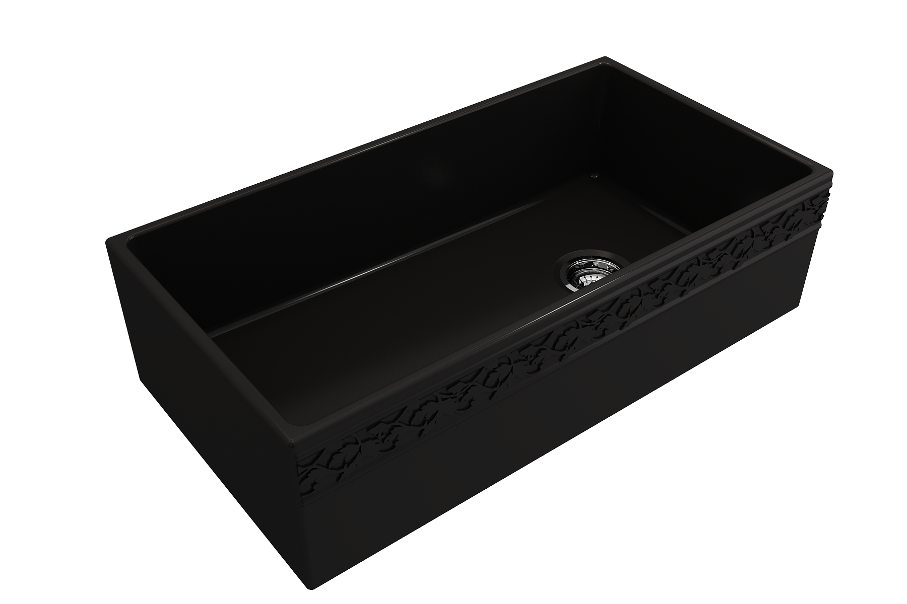 BOCCHI Vigneto 36" Fireclay Farmhouse Apron Single Bowl Kitchen Sink, Matte Black, 1355-004-0120