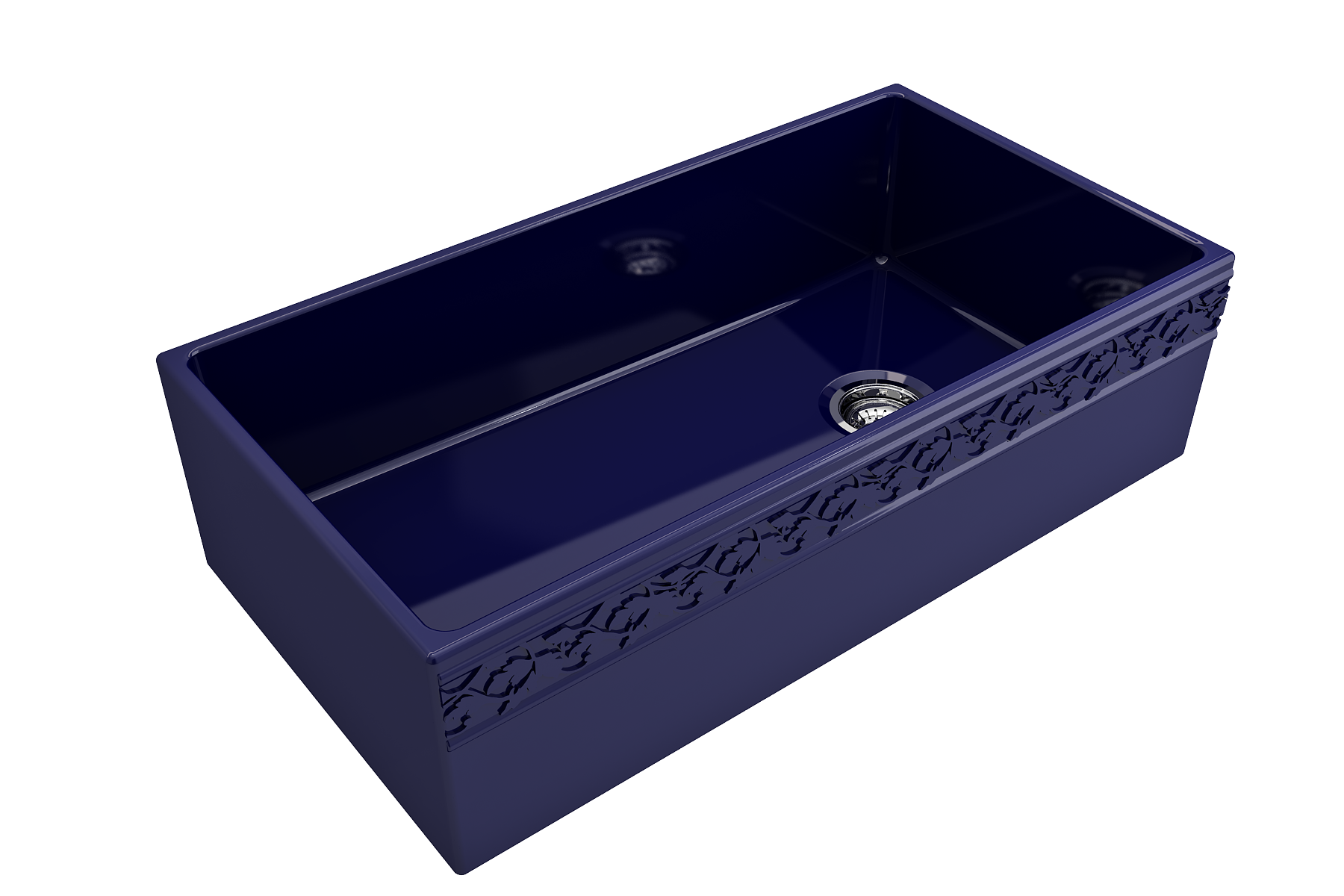 BOCCHI Vigneto 36" Fireclay Farmhouse Apron Single Bowl Kitchen Sink, Sapphire Blue, 1355-010-0120