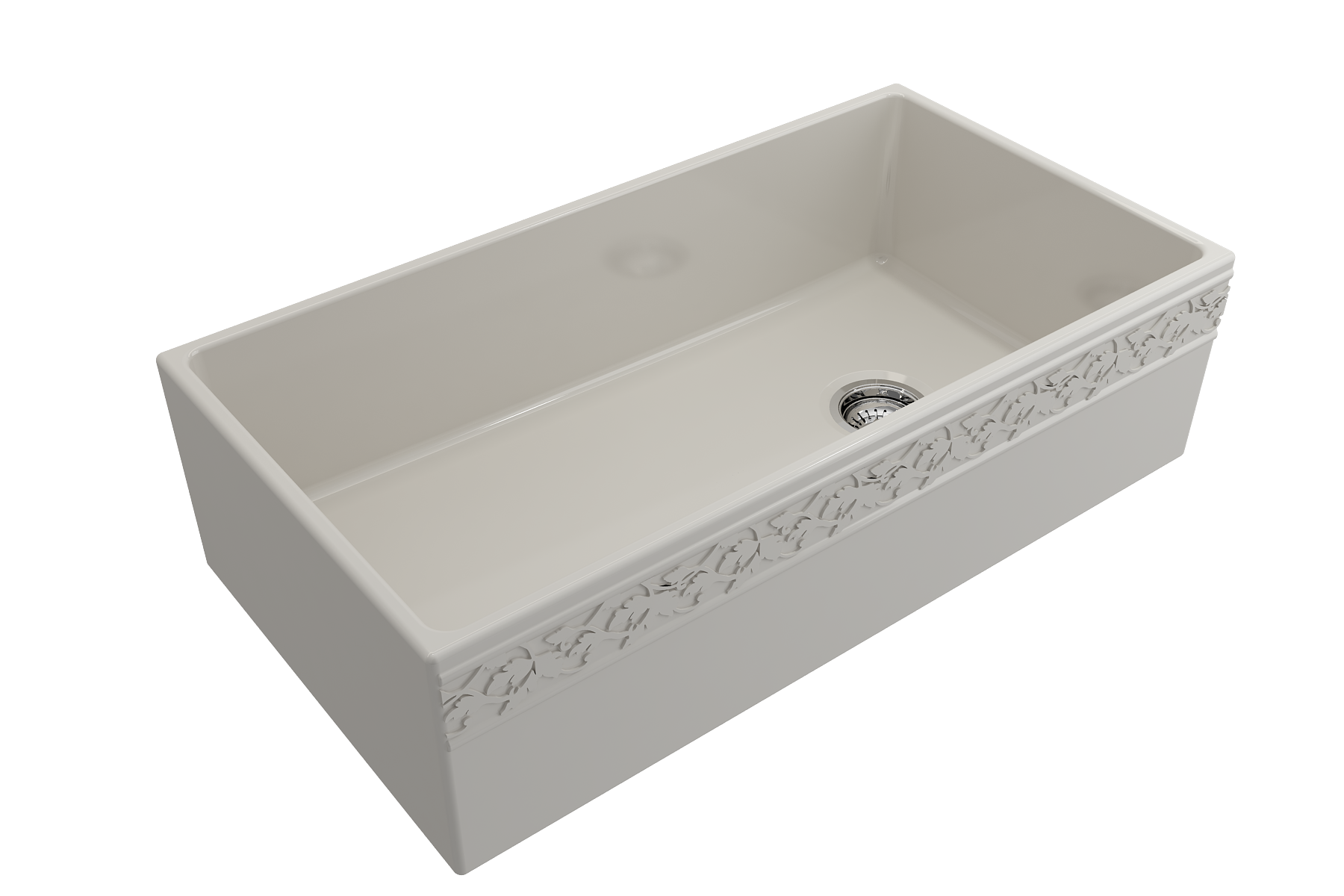 BOCCHI Vigneto 36" Fireclay Farmhouse Apron Single Bowl Kitchen Sink, Biscuit, 1355-014-0120