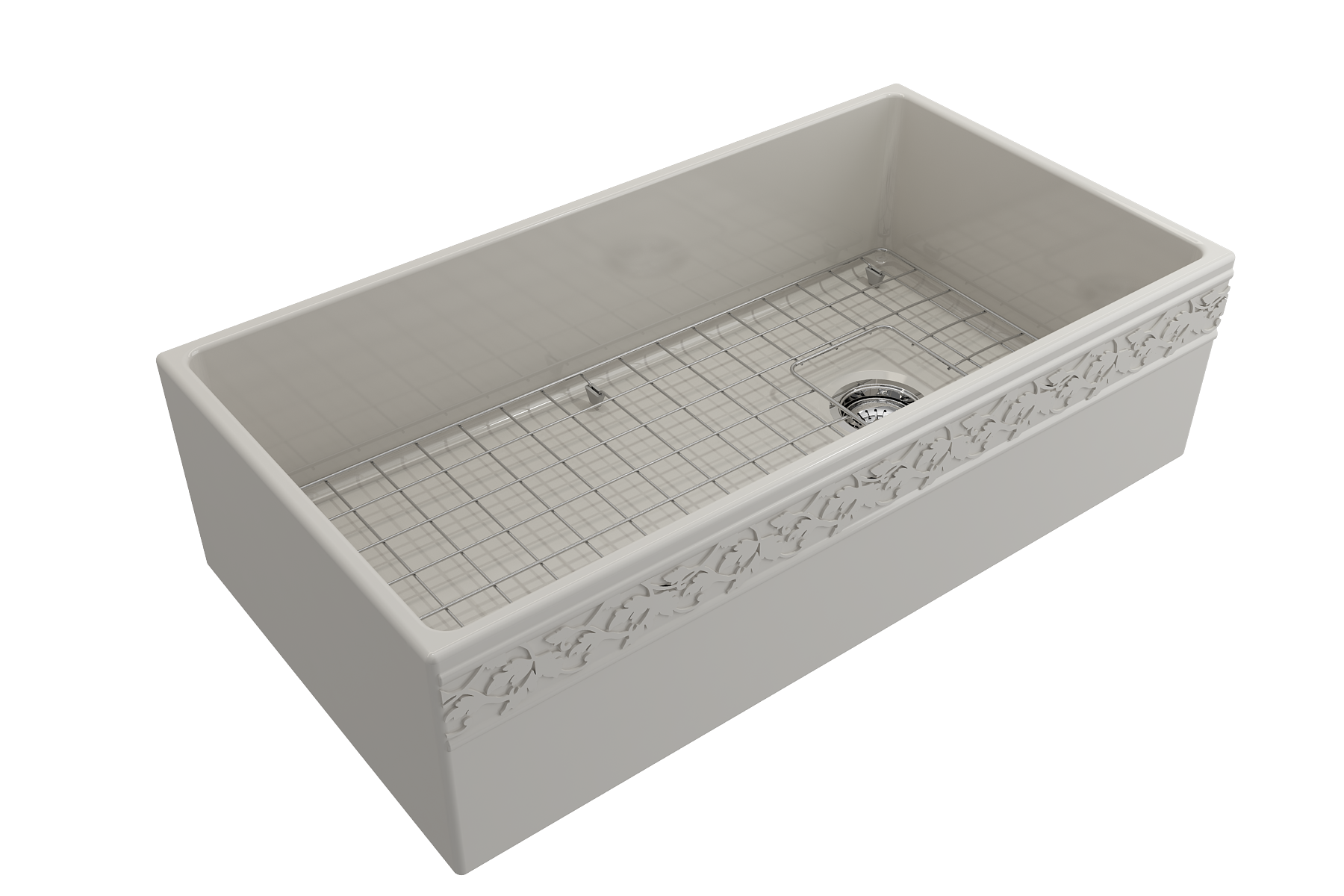BOCCHI Vigneto 36" Fireclay Farmhouse Apron Single Bowl Kitchen Sink, Biscuit, 1355-014-0120