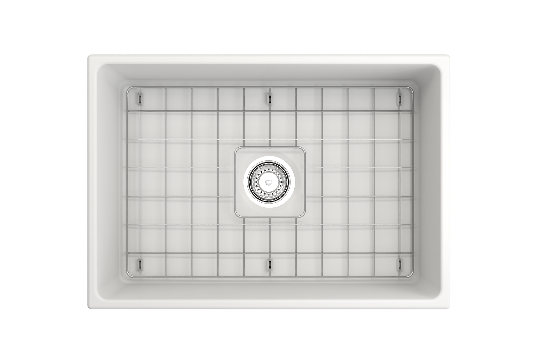 BOCCHI Contempo 27" Fireclay Farmhouse Apron Single Bowl Kitchen Sink, Matte White, 1356-002-0120
