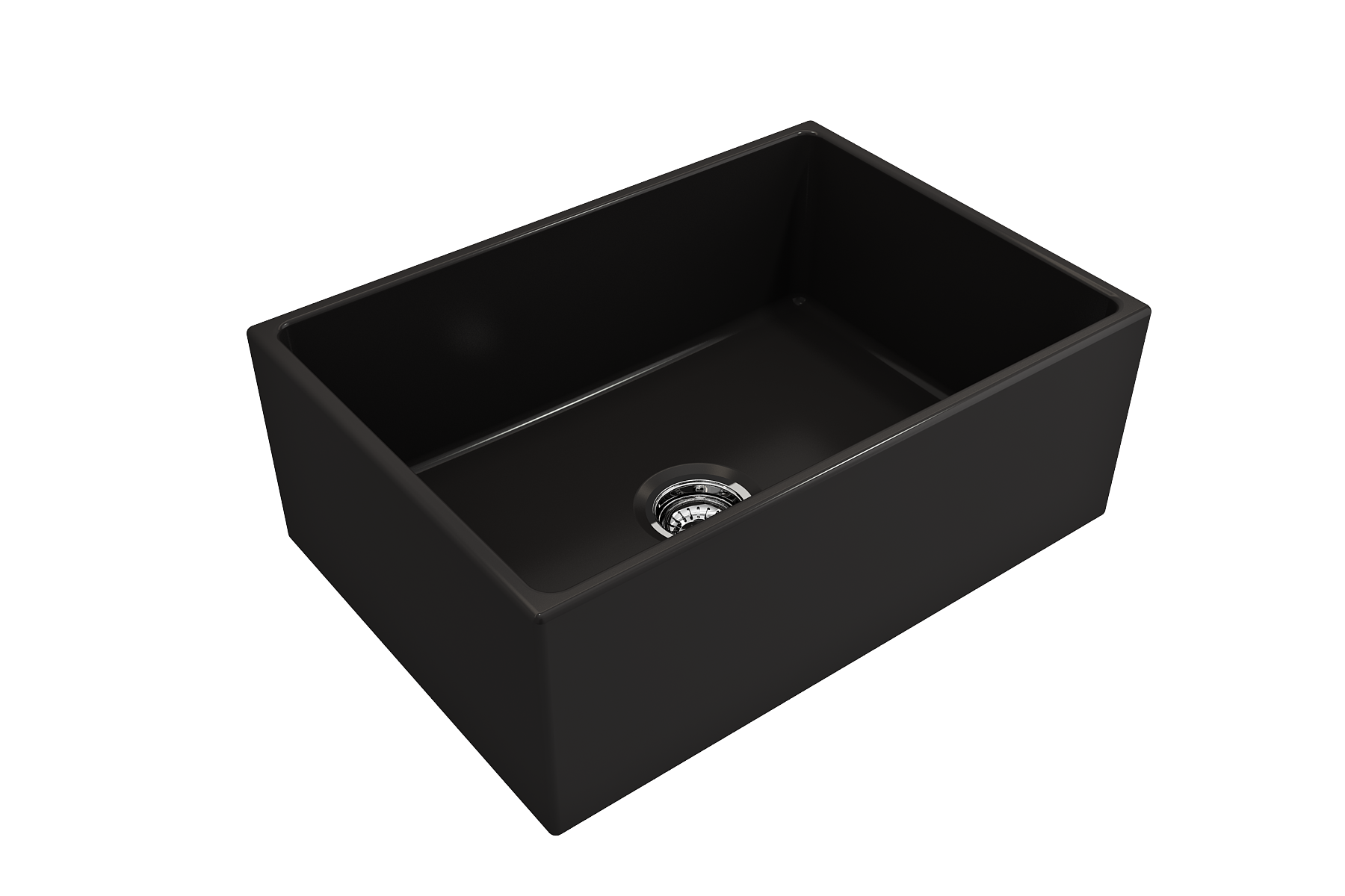 BOCCHI Contempo 27" Fireclay Farmhouse Apron Single Bowl Kitchen Sink, Matte Black, 1356-004-0120