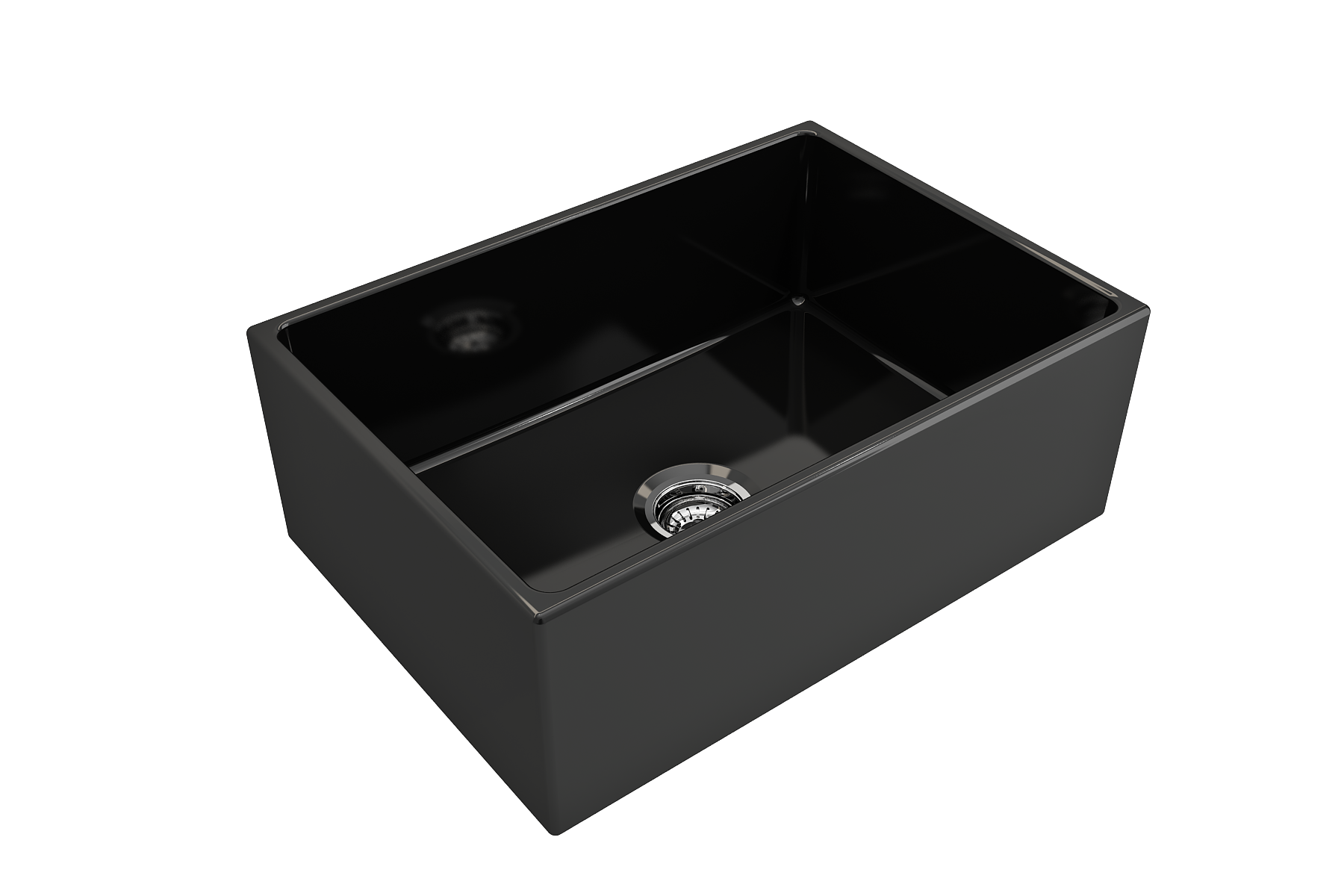 BOCCHI Contempo 27" Fireclay Farmhouse Apron Single Bowl Kitchen Sink, Black, 1356-005-0120