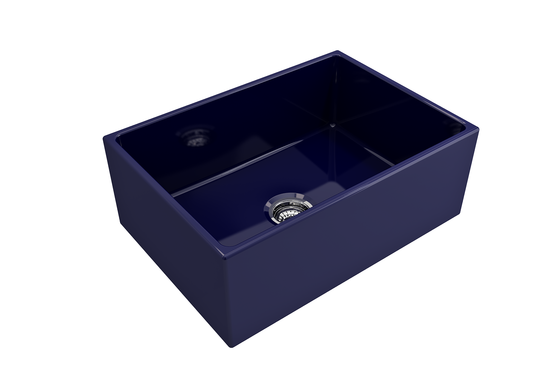 BOCCHI Contempo 27" Fireclay Farmhouse Apron Single Bowl Kitchen Sink, Sapphire Blue, 1356-010-0120