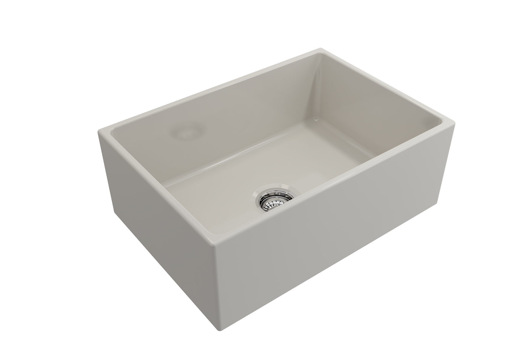 BOCCHI Contempo 27" Fireclay Farmhouse Apron Single Bowl Kitchen Sink, Biscuit, 1356-014-0120
