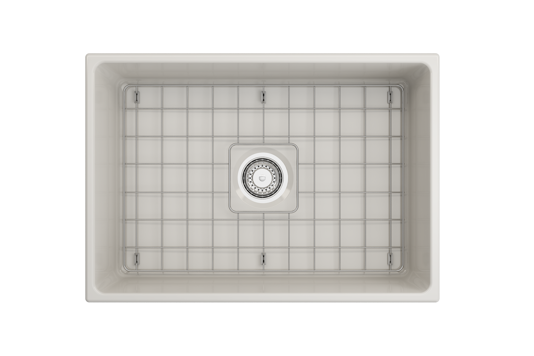 BOCCHI Contempo 27" Fireclay Farmhouse Apron Single Bowl Kitchen Sink, Biscuit, 1356-014-0120