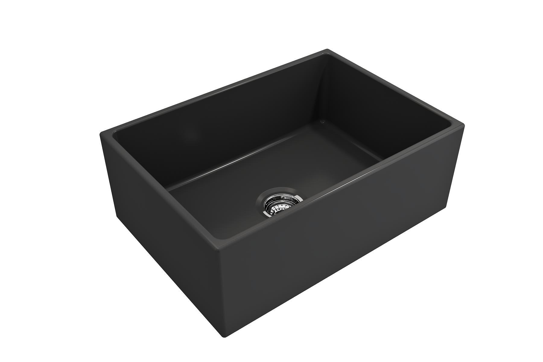 BOCCHI Contempo 27" Fireclay Farmhouse Apron Single Bowl Kitchen Sink, Matte Dark Gray, 1356-020-0120