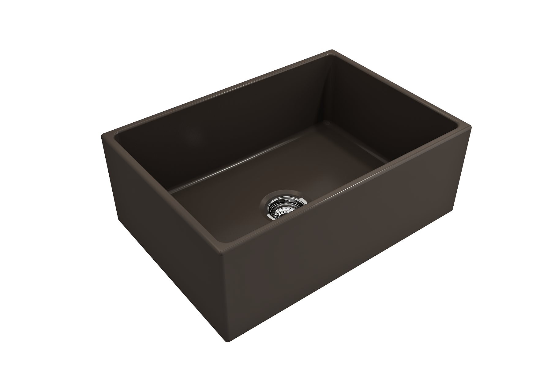BOCCHI Contempo 27" Fireclay Farmhouse Apron Single Bowl Kitchen Sink, Matte Brown, 1356-025-0120