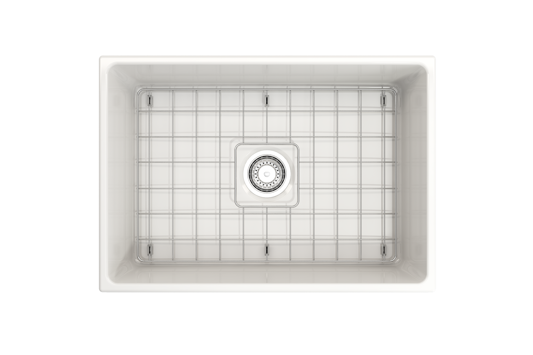 BOCCHI Vigneto 27" Fireclay Farmhouse Apron Single Bowl Kitchen Sink, White, 1357-001-0120