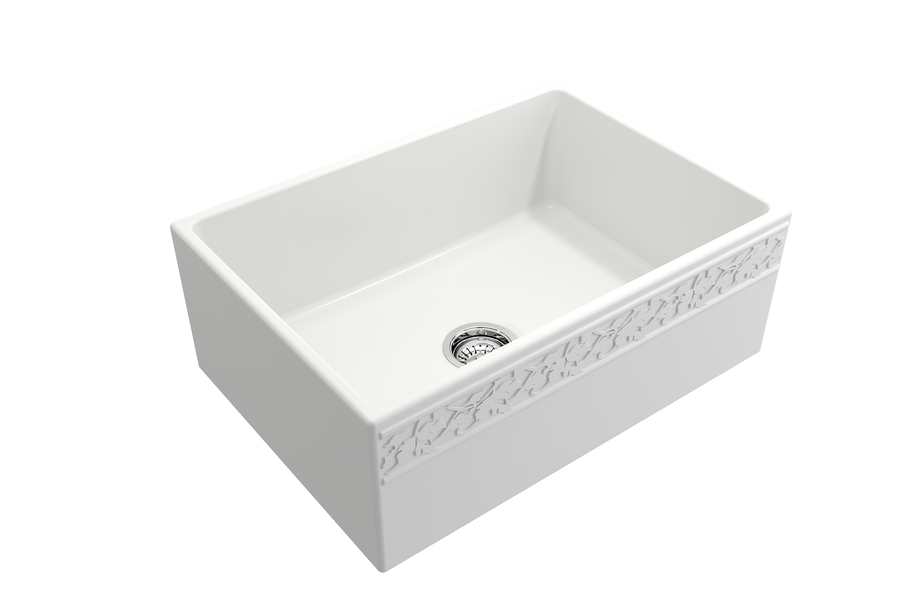 BOCCHI Vigneto 27" Fireclay Farmhouse Apron Single Bowl Kitchen Sink, Matte White, 1357-002-0120