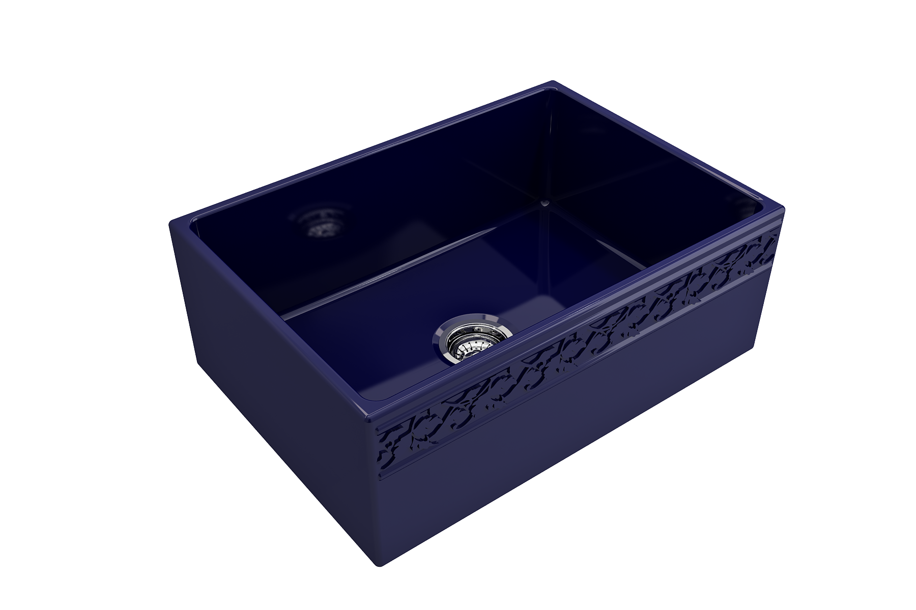 BOCCHI Vigneto 27" Fireclay Farmhouse Apron Single Bowl Kitchen Sink, Sapphire Blue, 1357-010-0120