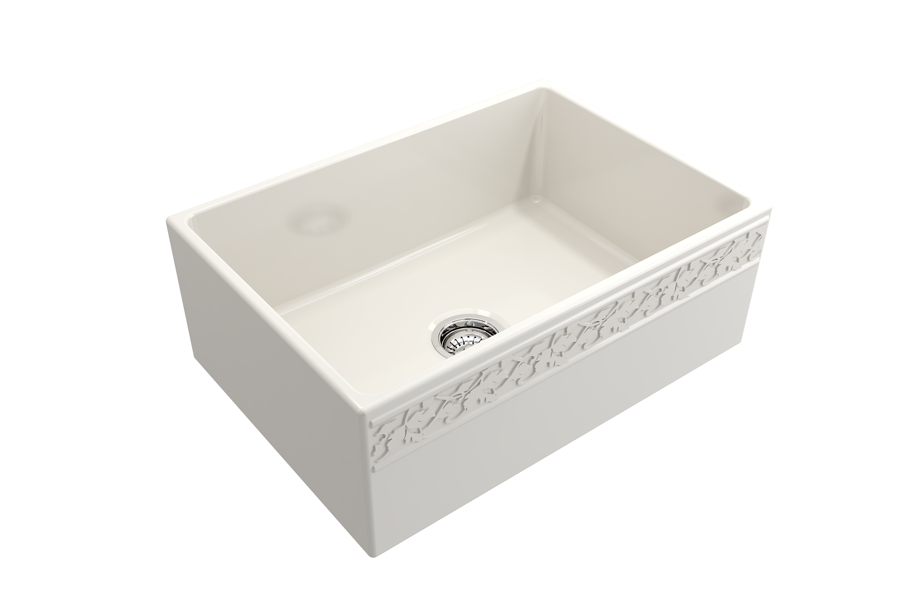 BOCCHI Vigneto 27" Fireclay Farmhouse Apron Single Bowl Kitchen Sink, Biscuit, 1357-014-0120