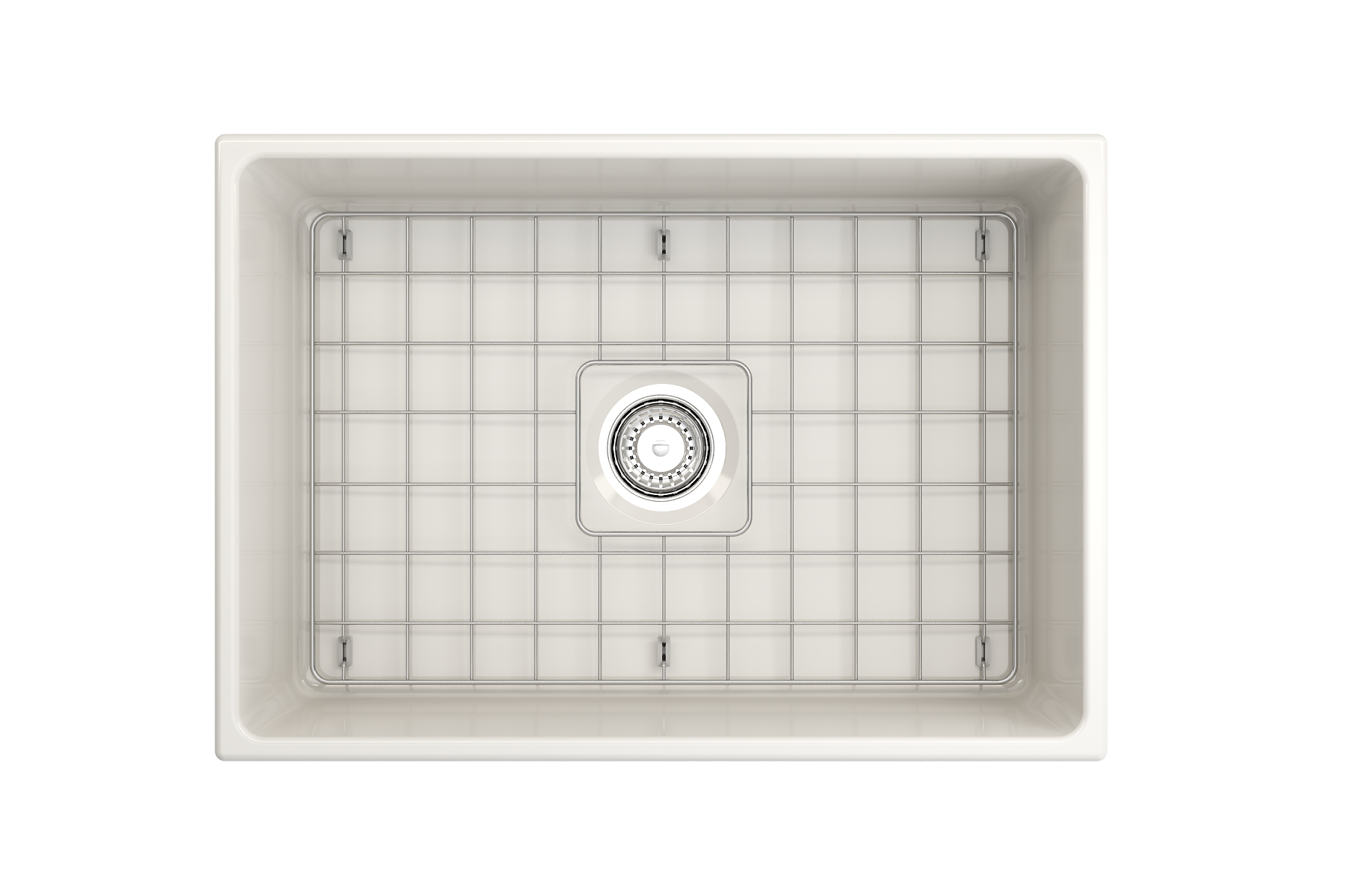 BOCCHI Vigneto 27" Fireclay Farmhouse Apron Single Bowl Kitchen Sink, Biscuit, 1357-014-0120