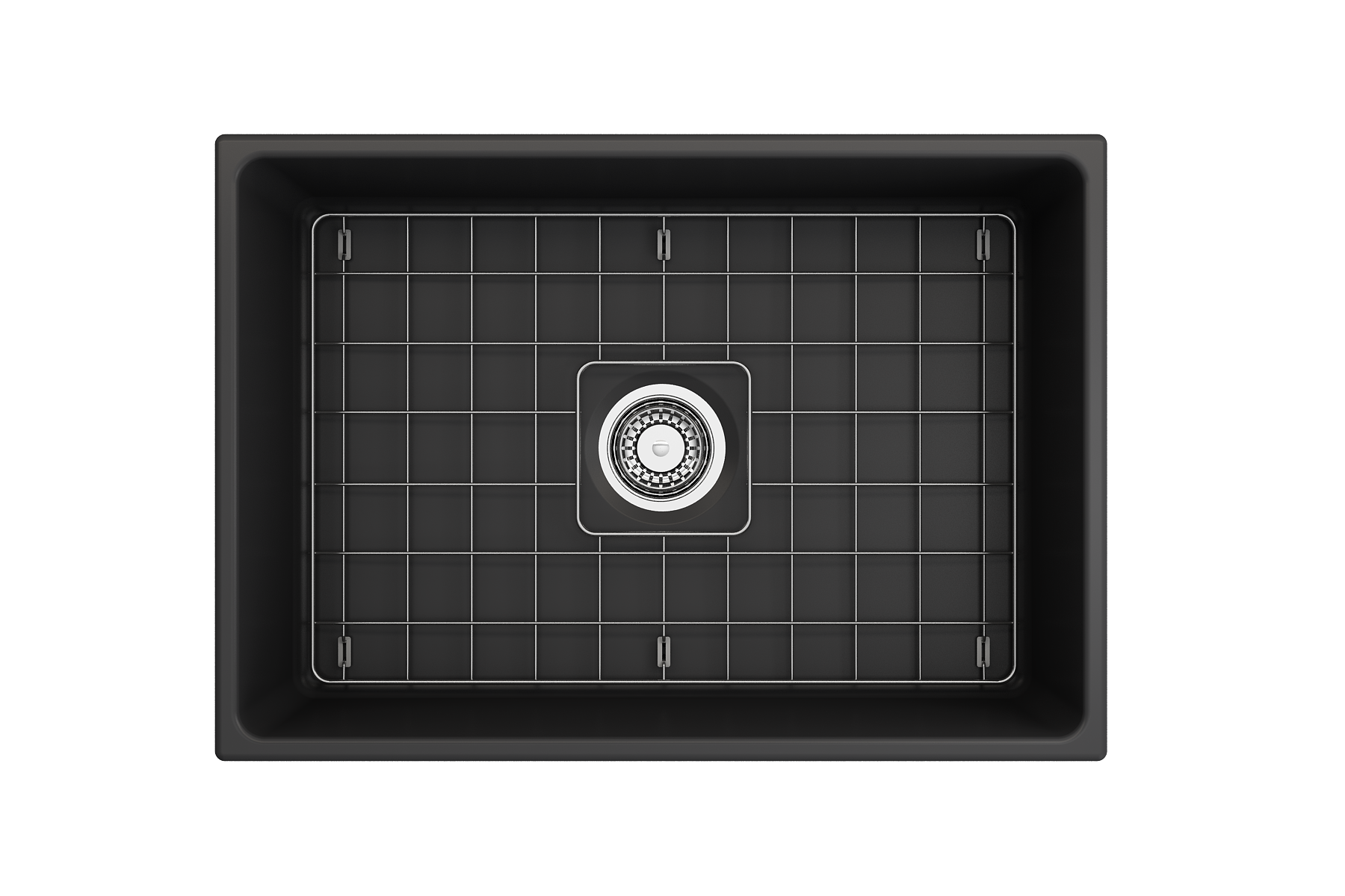 BOCCHI Vigneto 27" Fireclay Farmhouse Apron Single Bowl Kitchen Sink, Matte Dark Gray, 1357-020-0120