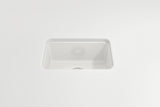 BOCCHI Sotto 12" Fireclay Undermount Single Bowl Bar Sink with Strainer, White, 1358-001-0120