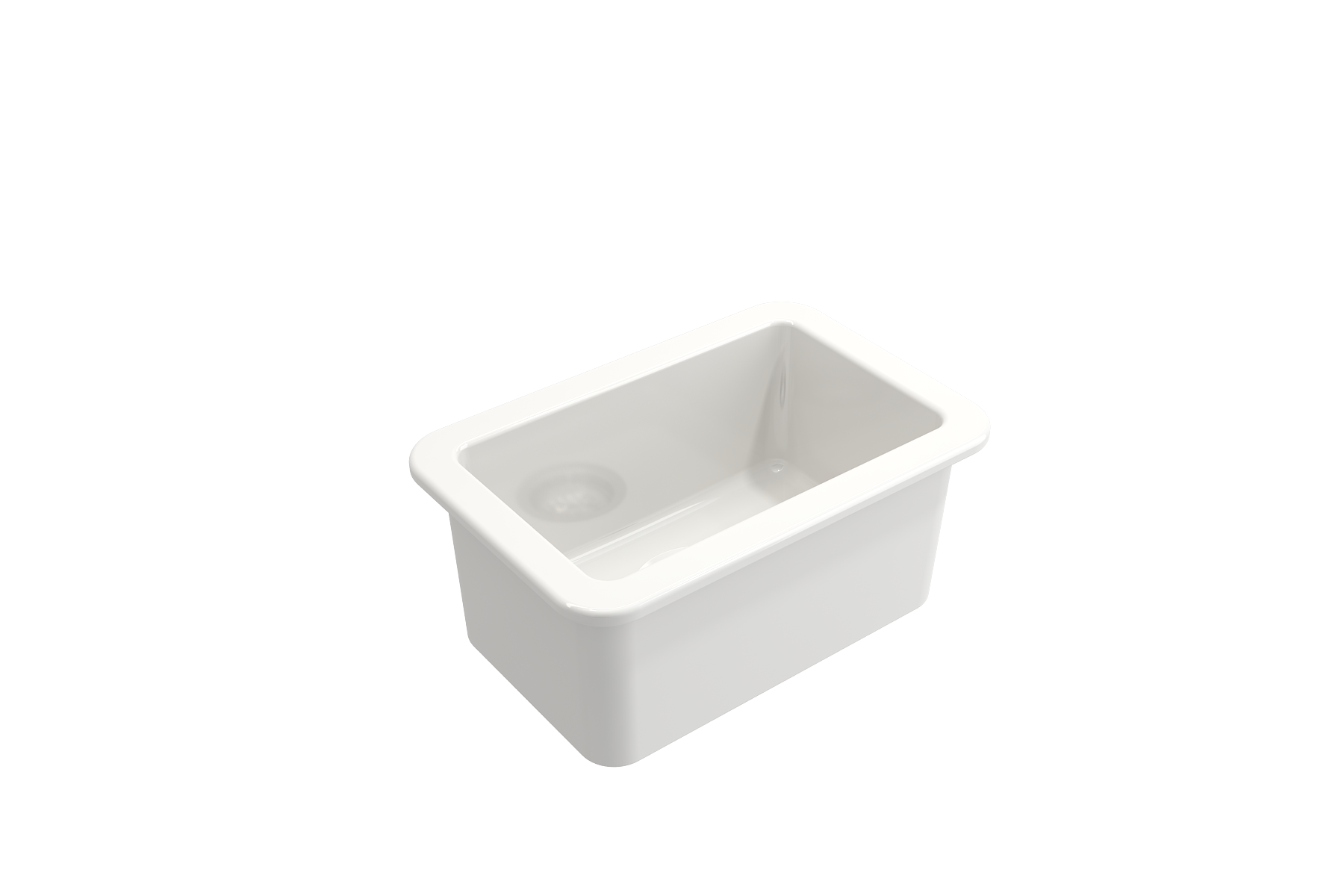 BOCCHI Sotto 12" Fireclay Undermount Single Bowl Bar Sink with Strainer, White, 1358-001-0120