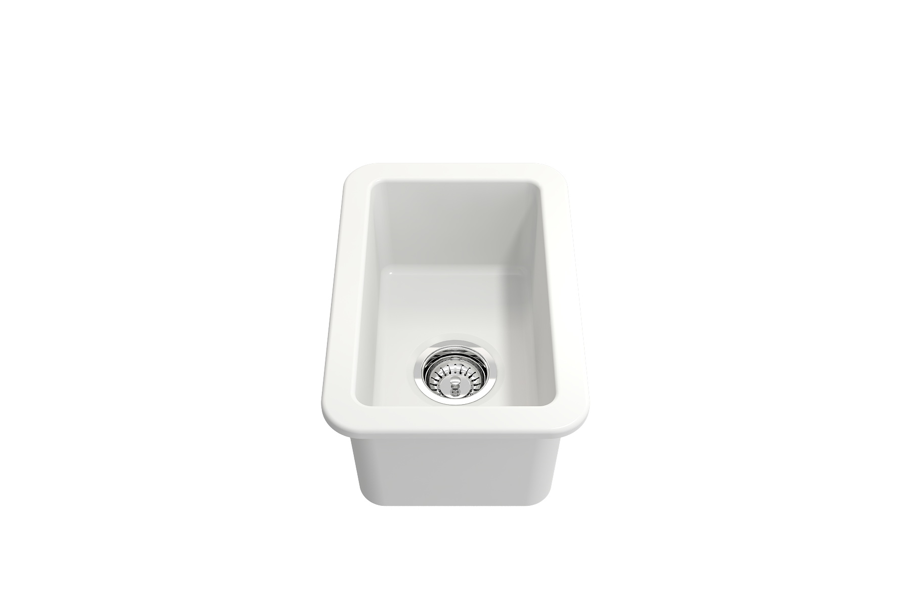 BOCCHI Sotto 12" Fireclay Undermount Single Bowl Bar Sink with Strainer, Matte White, 1358-002-0120