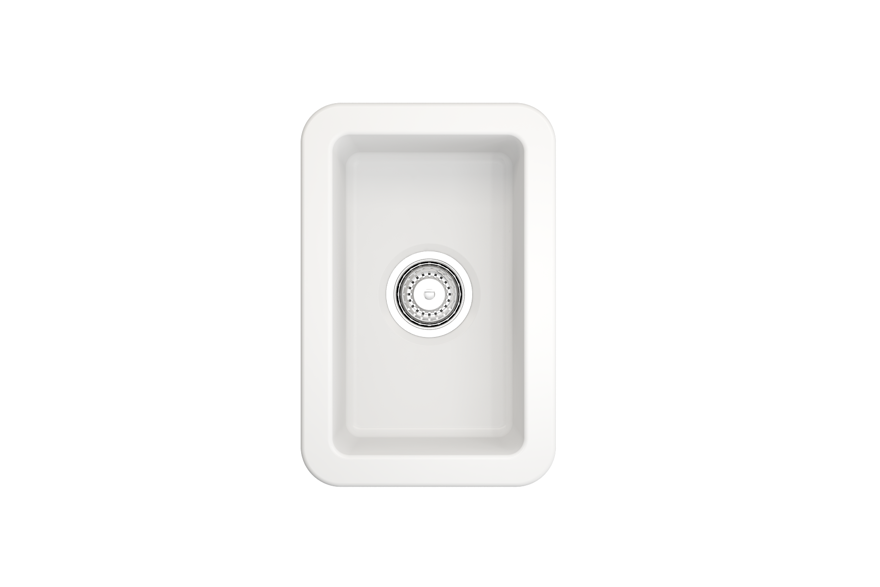 BOCCHI Sotto 12" Fireclay Undermount Single Bowl Bar Sink with Strainer, Matte White, 1358-002-0120