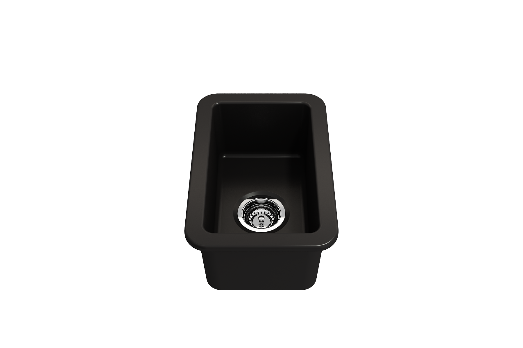 BOCCHI Sotto 12" Fireclay Undermount Single Bowl Bar Sink with Strainer, Matte Black, 1358-004-0120