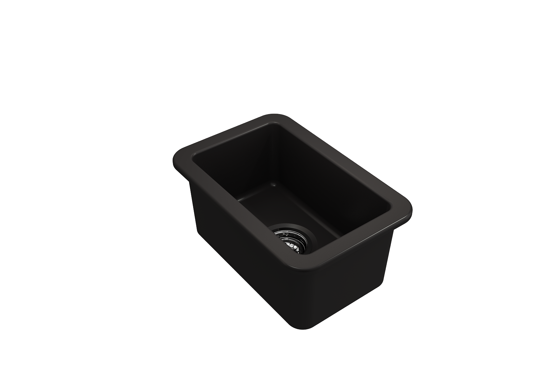BOCCHI Sotto 12" Fireclay Undermount Single Bowl Bar Sink with Strainer, Matte Black, 1358-004-0120