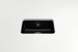 BOCCHI Sotto 12" Fireclay Undermount Single Bowl Bar Sink with Strainer, Black, 1358-005-0120
