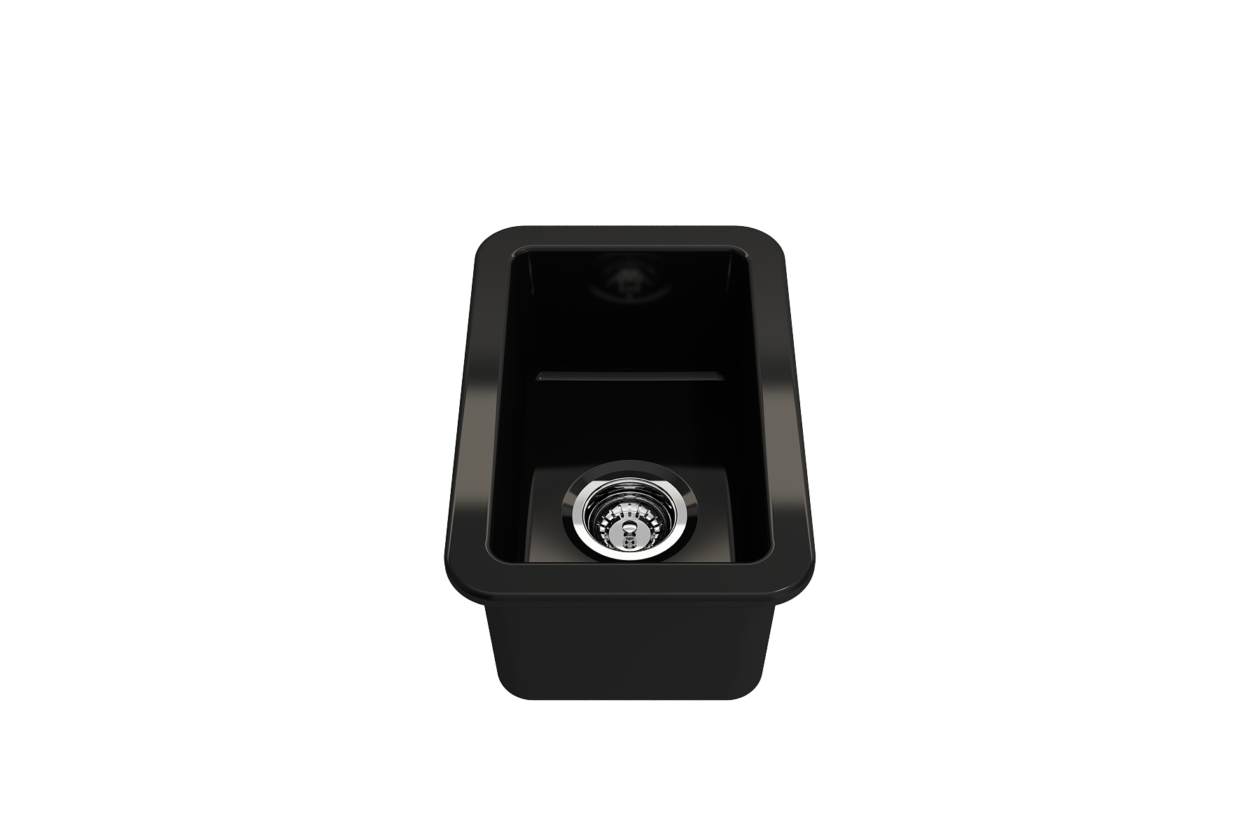 BOCCHI Sotto 12" Fireclay Undermount Single Bowl Bar Sink with Strainer, Black, 1358-005-0120