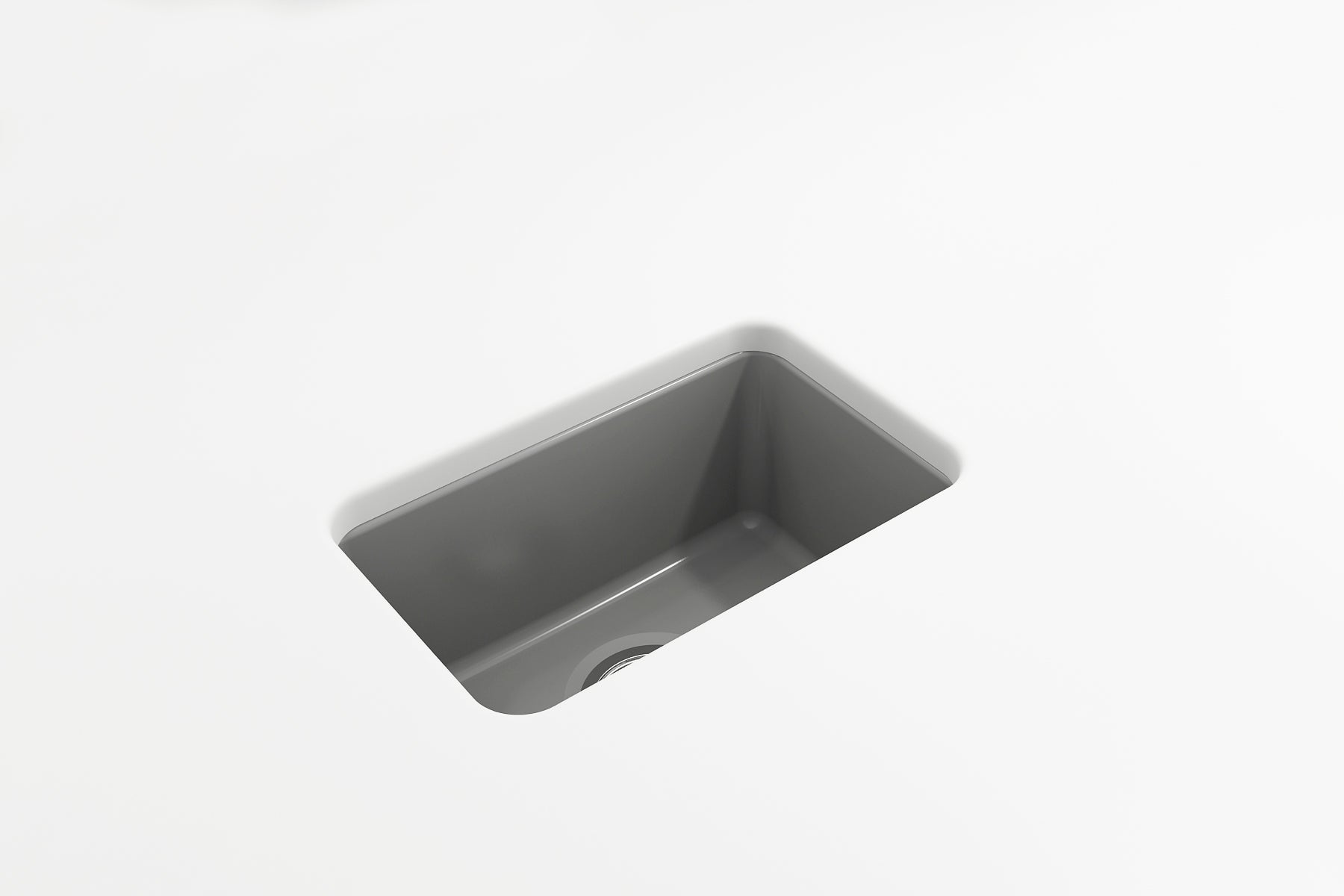 BOCCHI Sotto 12" Fireclay Undermount Single Bowl Bar Sink with Strainer, Matte Gray, 1358-006-0120