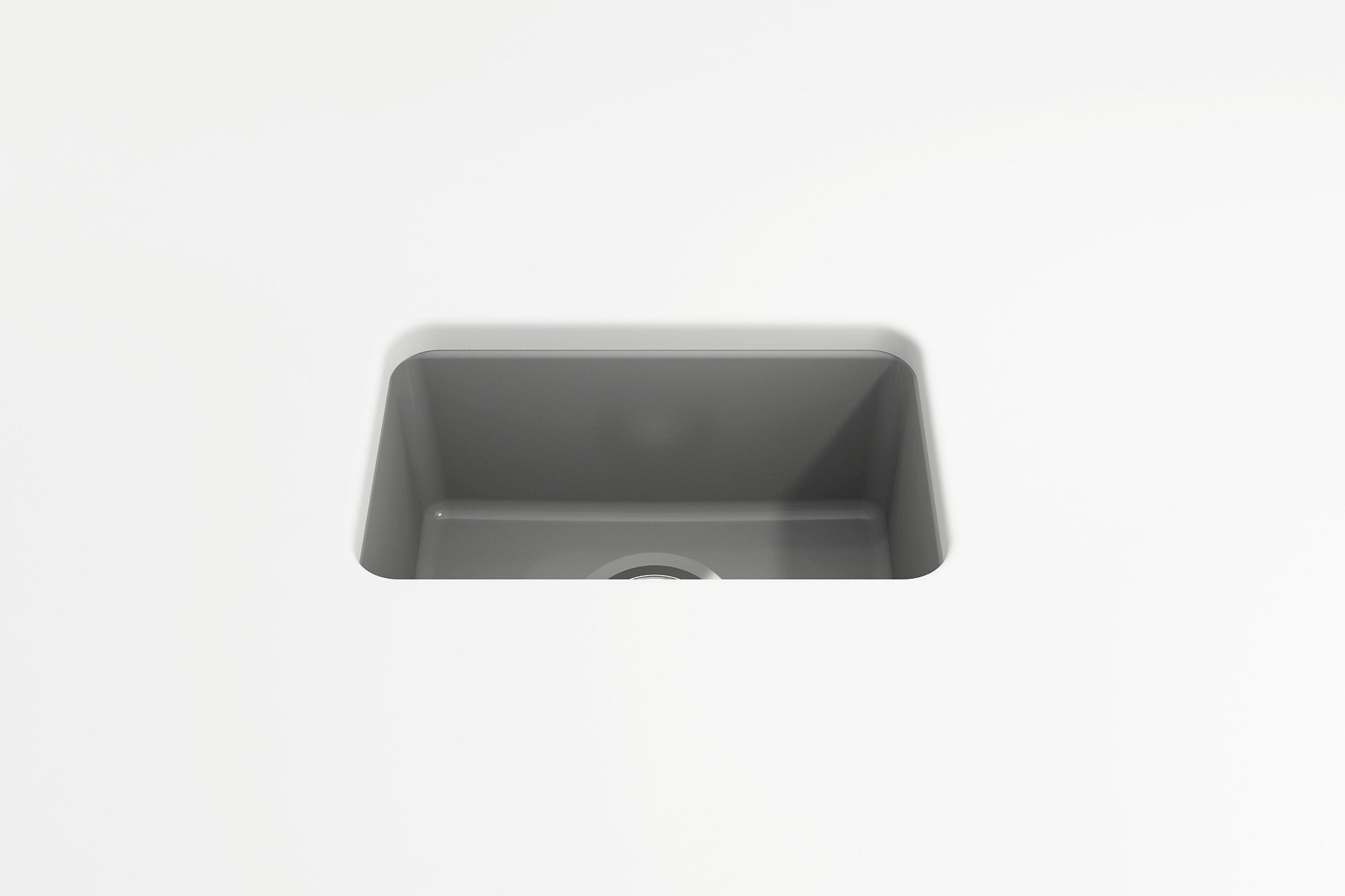 BOCCHI Sotto 12" Fireclay Undermount Single Bowl Bar Sink with Strainer, Matte Gray, 1358-006-0120