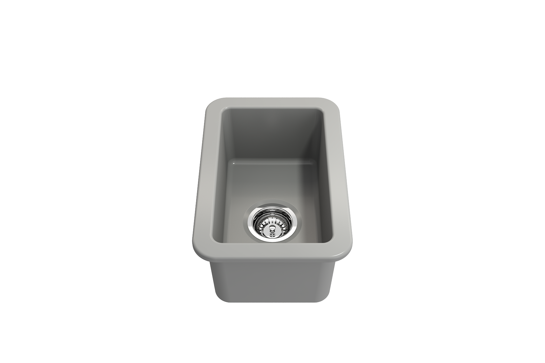 BOCCHI Sotto 12" Fireclay Undermount Single Bowl Bar Sink with Strainer, Matte Gray, 1358-006-0120