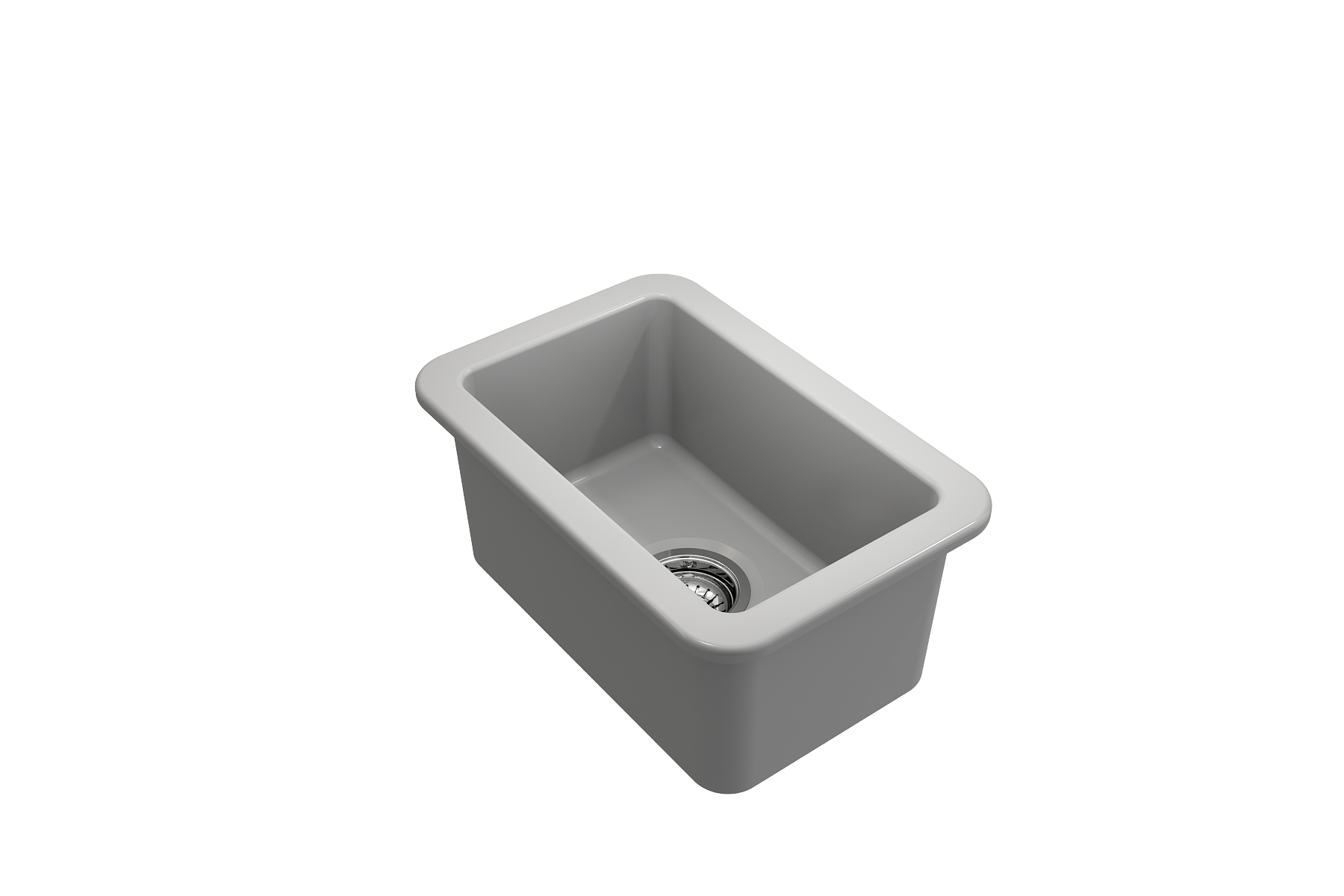 BOCCHI Sotto 12" Fireclay Undermount Single Bowl Bar Sink with Strainer, Matte Gray, 1358-006-0120