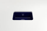 BOCCHI Sotto 12" Fireclay Undermount Single Bowl Bar Sink with Strainer, Sapphire Blue, 1358-010-0120