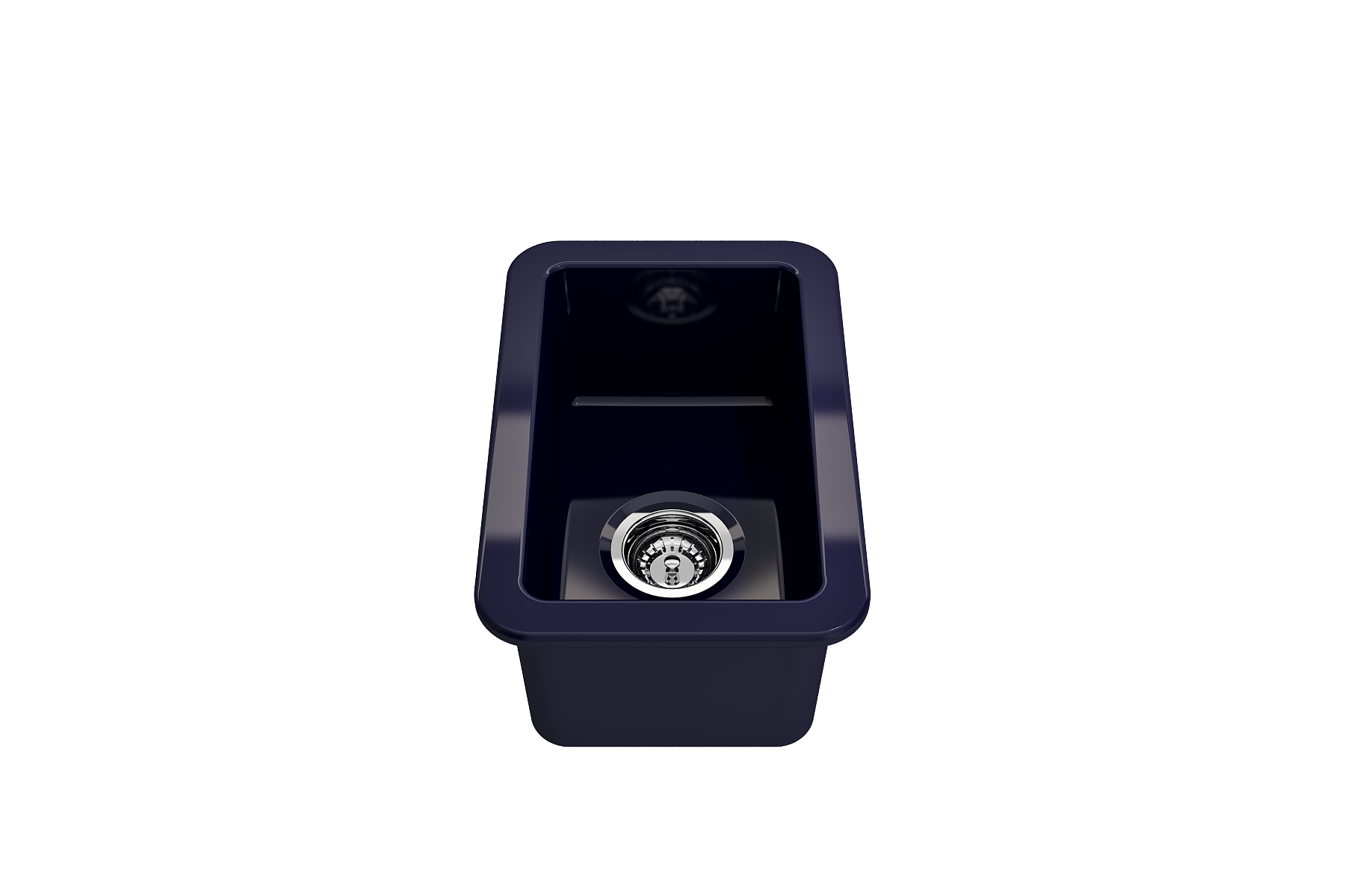 BOCCHI Sotto 12" Fireclay Undermount Single Bowl Bar Sink with Strainer, Sapphire Blue, 1358-010-0120