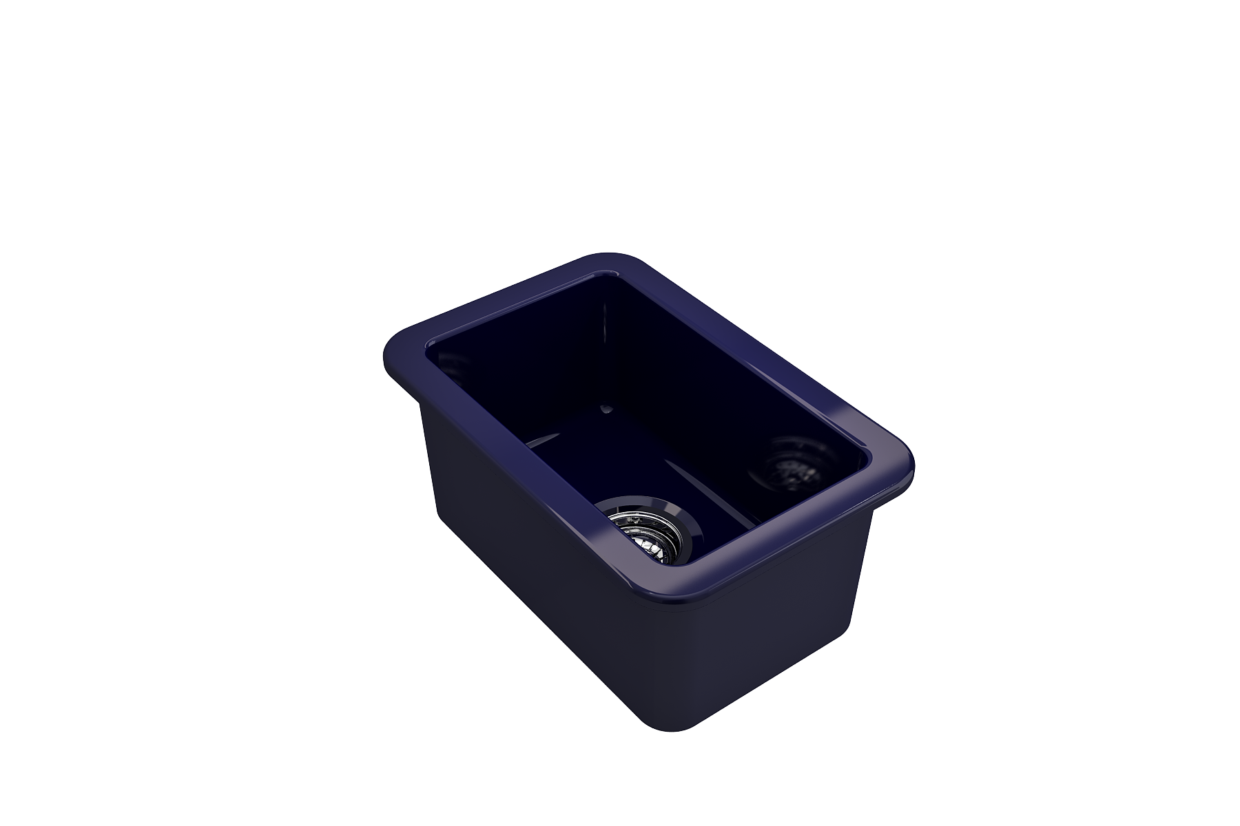 BOCCHI Sotto 12" Fireclay Undermount Single Bowl Bar Sink with Strainer, Sapphire Blue, 1358-010-0120