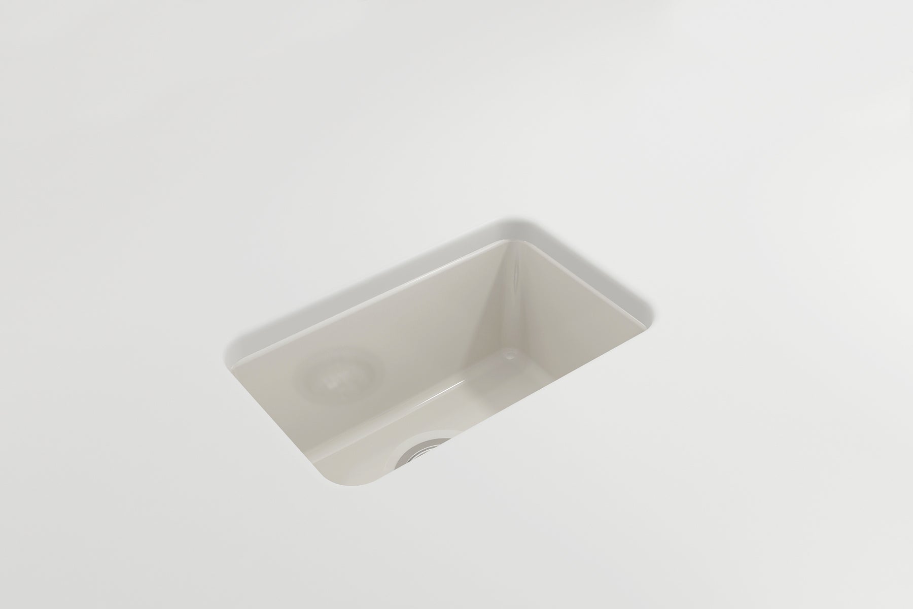 BOCCHI Sotto 12" Fireclay Undermount Single Bowl Bar Sink with Strainer, Biscuit, 1358-014-0120