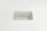 BOCCHI Sotto 12" Fireclay Undermount Single Bowl Bar Sink with Strainer, Biscuit, 1358-014-0120