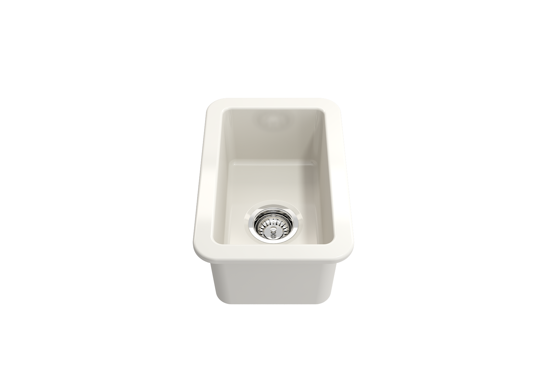 BOCCHI Sotto 12" Fireclay Undermount Single Bowl Bar Sink with Strainer, Biscuit, 1358-014-0120