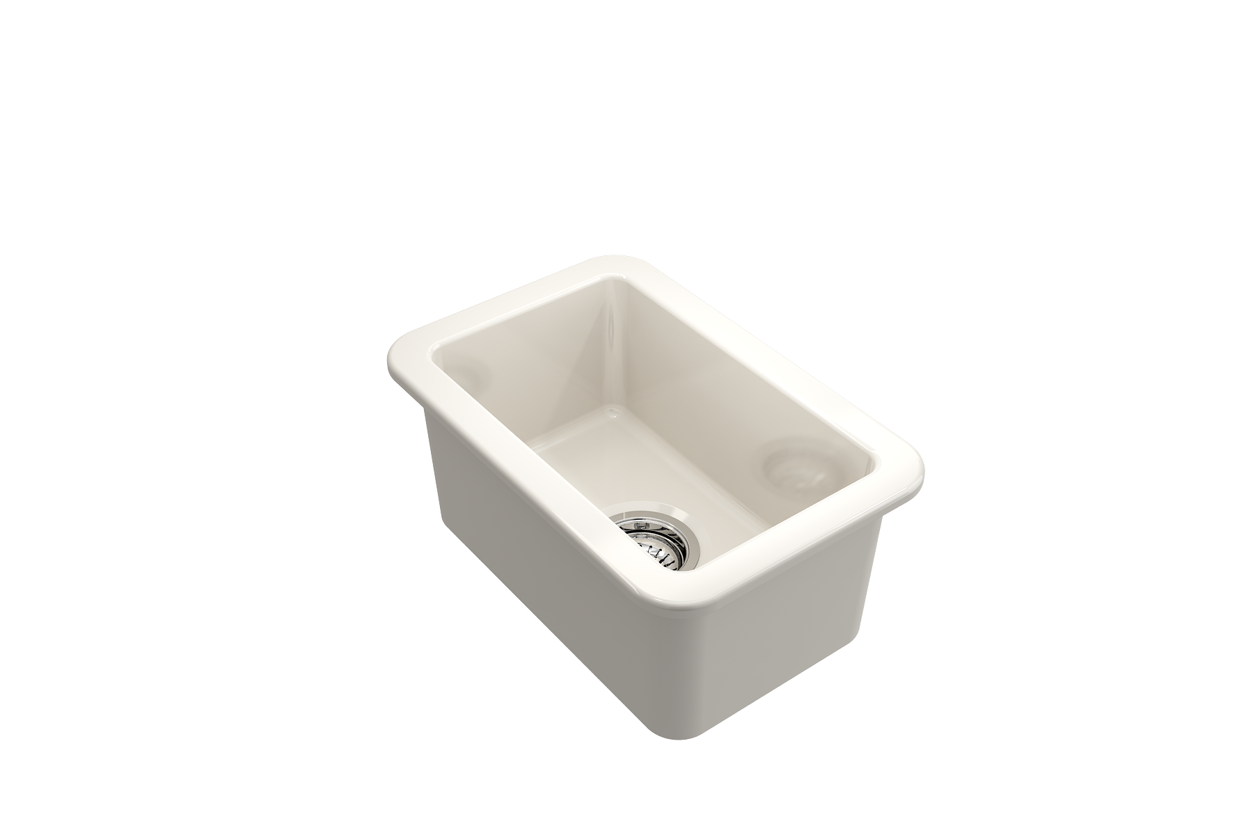BOCCHI Sotto 12" Fireclay Undermount Single Bowl Bar Sink with Strainer, Biscuit, 1358-014-0120