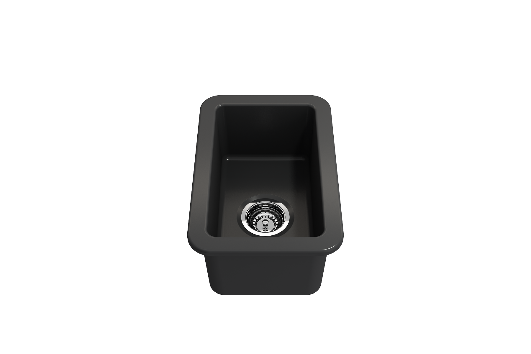 BOCCHI Sotto 12" Fireclay Undermount Single Bowl Bar Sink with Strainer, Matte Dark Gray, 1358-020-0120