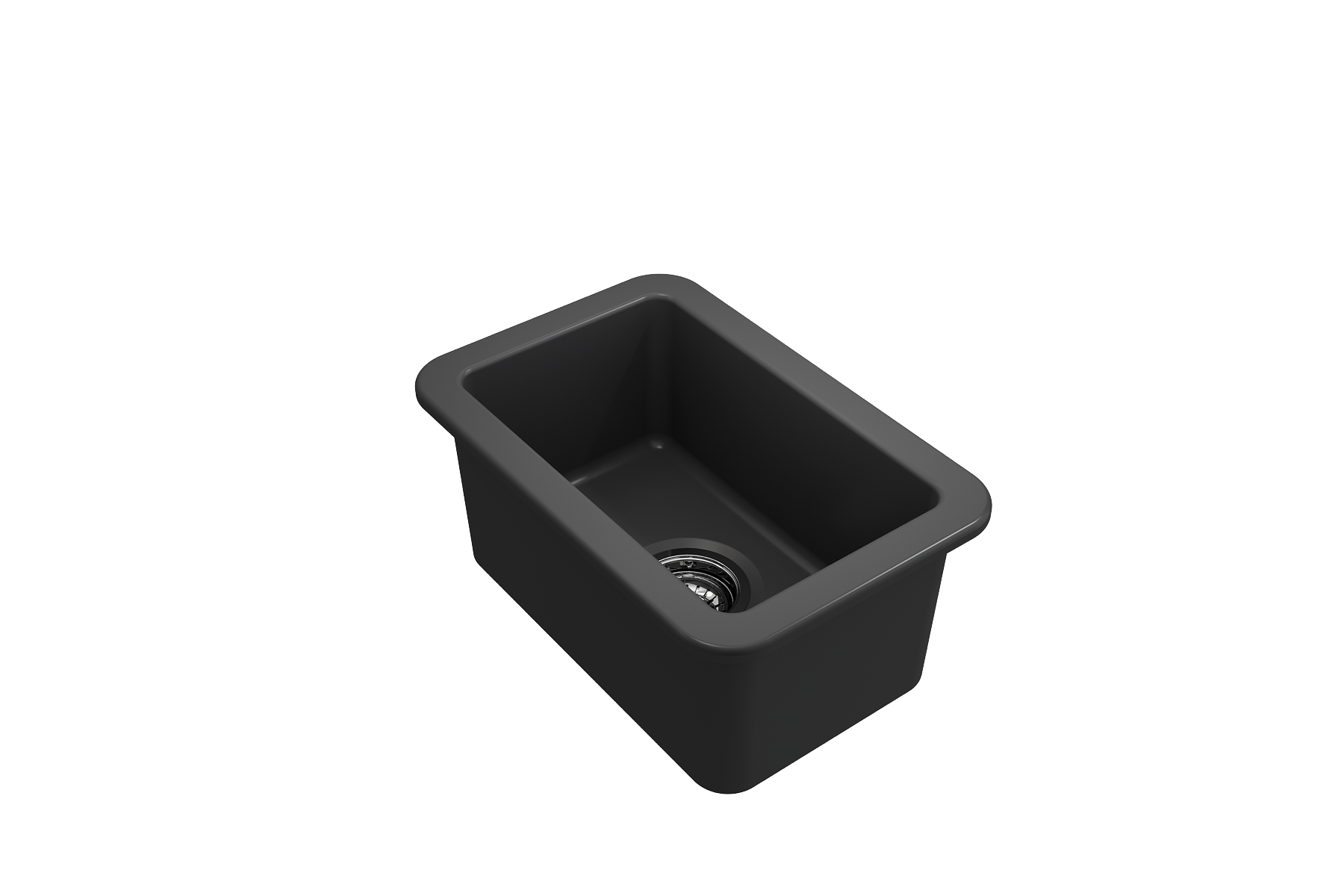 BOCCHI Sotto 12" Fireclay Undermount Single Bowl Bar Sink with Strainer, Matte Dark Gray, 1358-020-0120