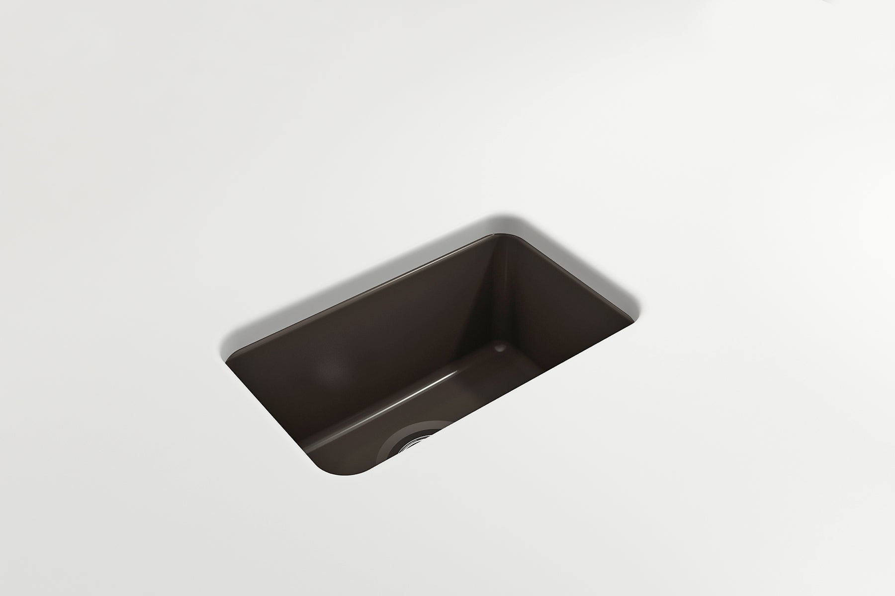 BOCCHI Sotto 12" Fireclay Undermount Single Bowl Bar Sink with Strainer, Matte Brown, 1358-025-0120