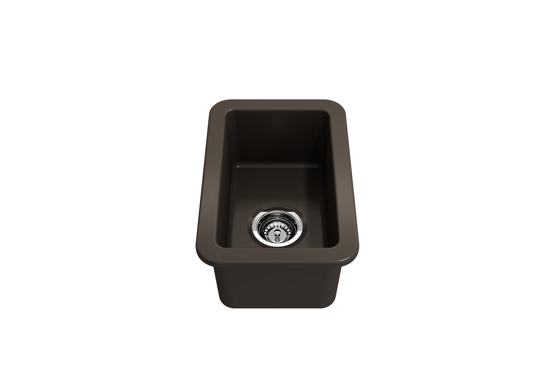 BOCCHI Sotto 12" Fireclay Undermount Single Bowl Bar Sink with Strainer, Matte Brown, 1358-025-0120