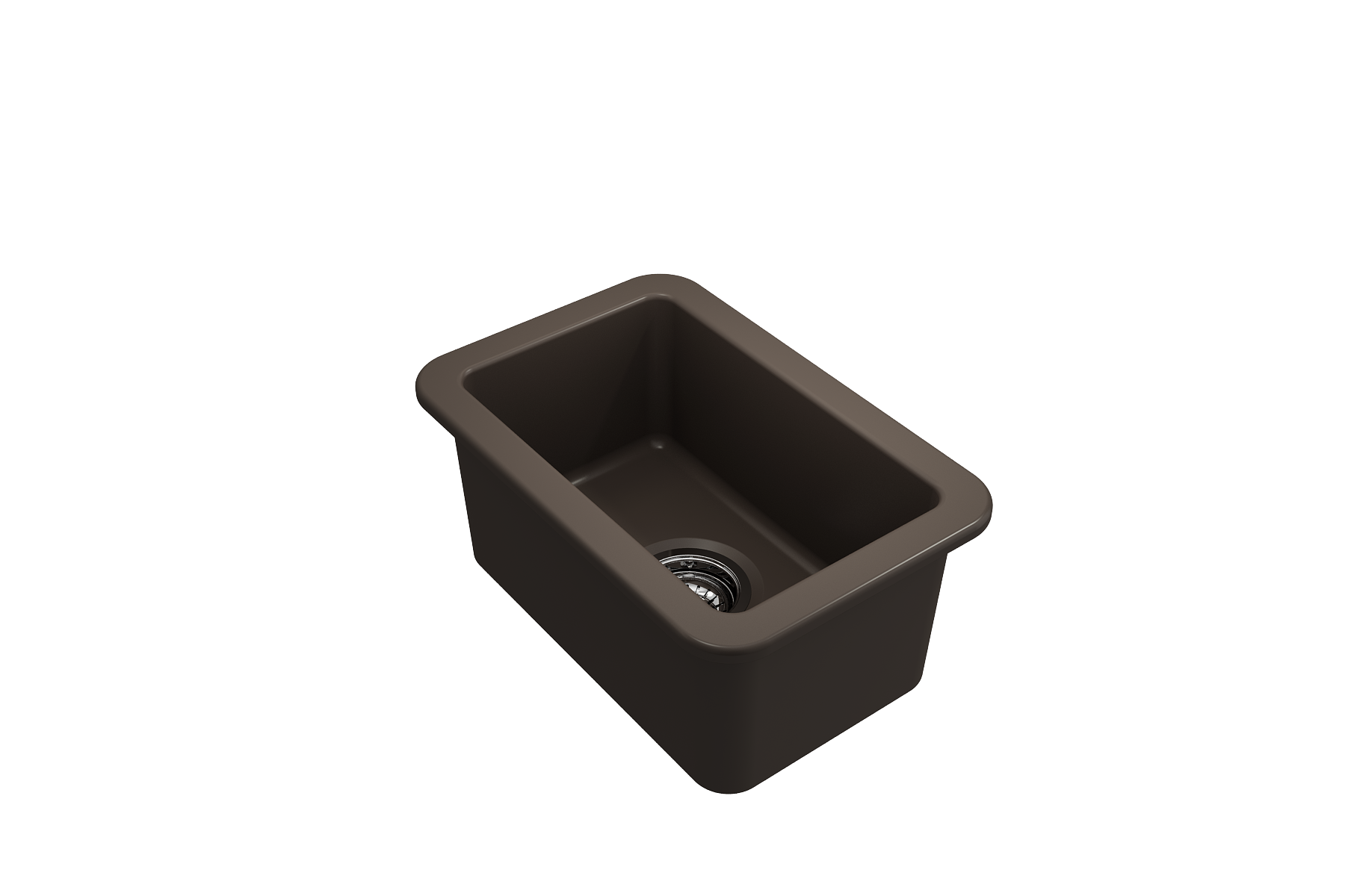 BOCCHI Sotto 12" Fireclay Undermount Single Bowl Bar Sink with Strainer, Matte Brown, 1358-025-0120